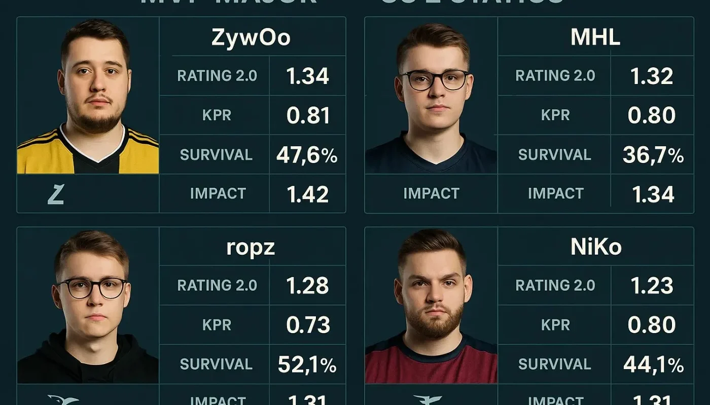 Статистика MVP мажора КС 2: показатели лучших игроков