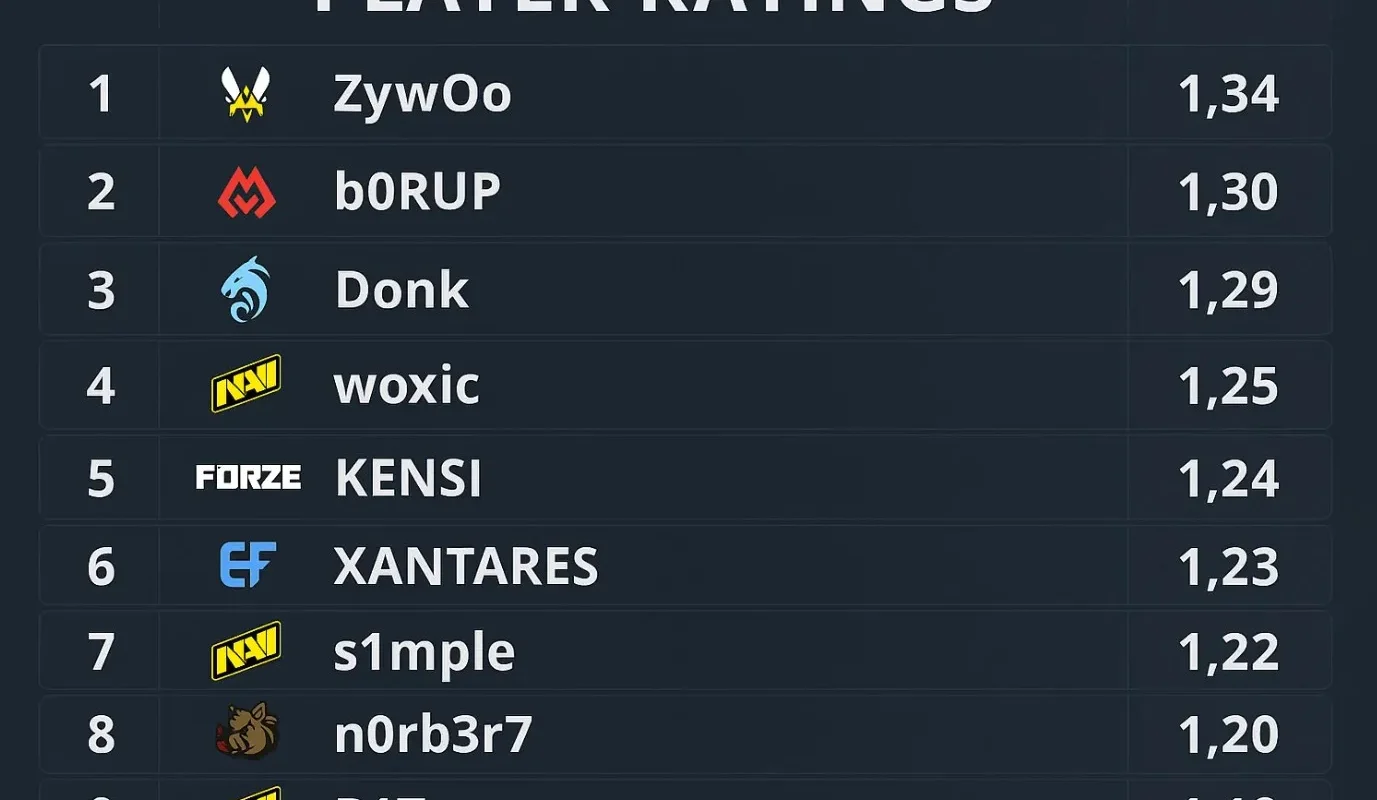 Рейтинги игроков мажора КС 2: статистика K/D и HLTV